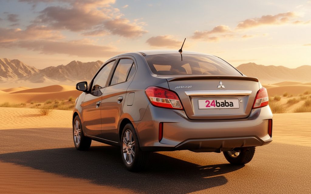 Mitsubishi Attrage 2022 Silver rear view showing taillights