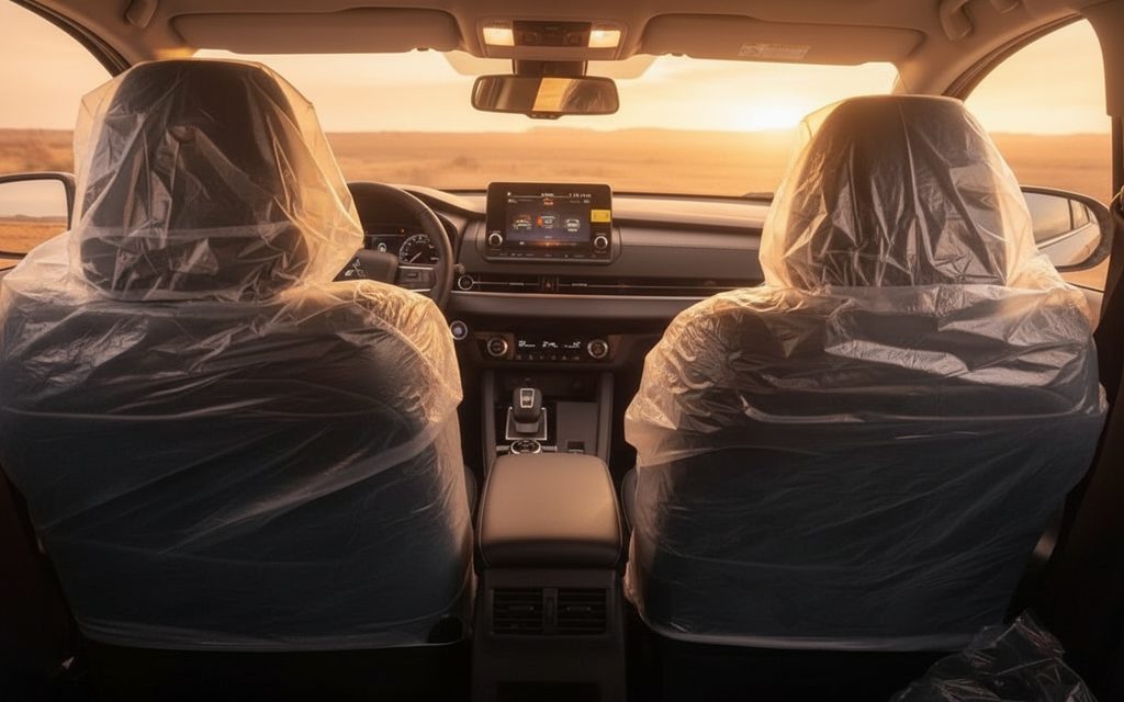 Mitsubishi Outlander 2024 interior view showing trim – rental in Dubai