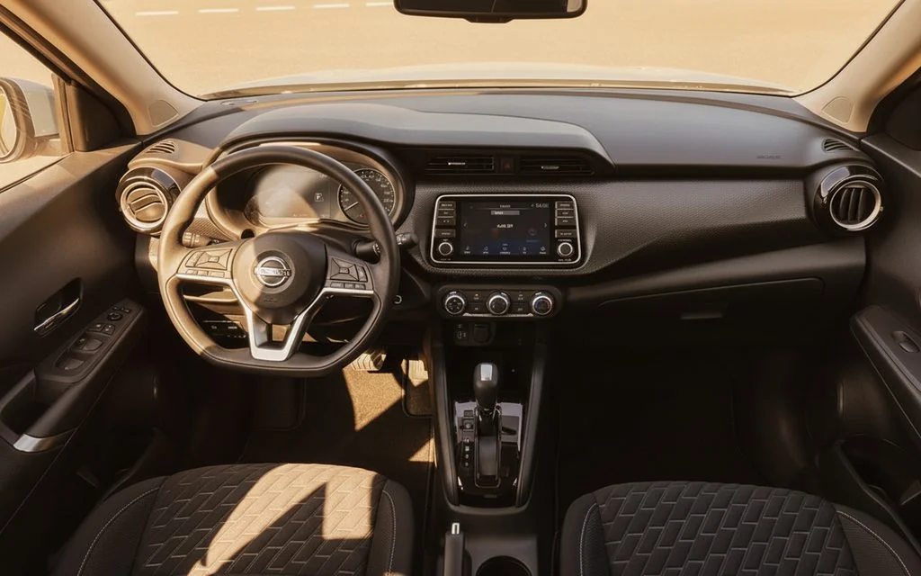 Nissan Kicks 2024 interior view showing trim – rental in Dubai