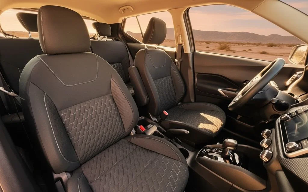 Nissan Kicks 2024 leather seats and cabin – rental in Dubai