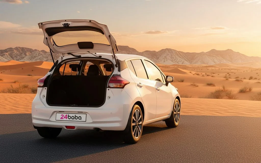 Nissan Kicks 2024 White rear view showing taillights – rental in Dubai
