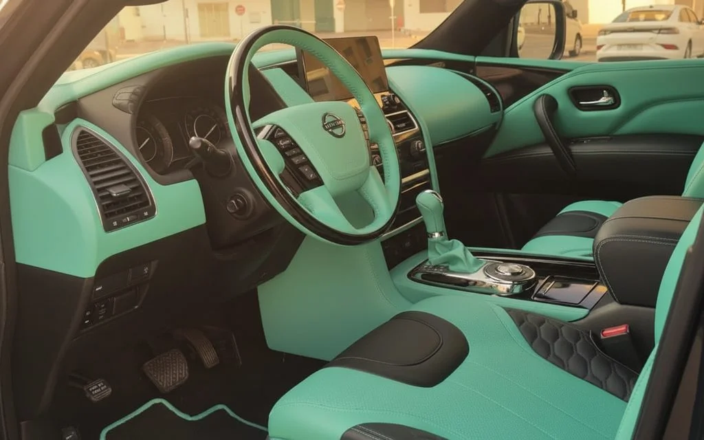 Nissan Patrol 2020 interior view showing trim – rental in Dubai