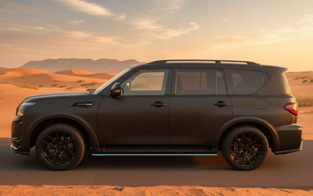 Nissan Patrol 2020 Black side profile – rental in Dubai