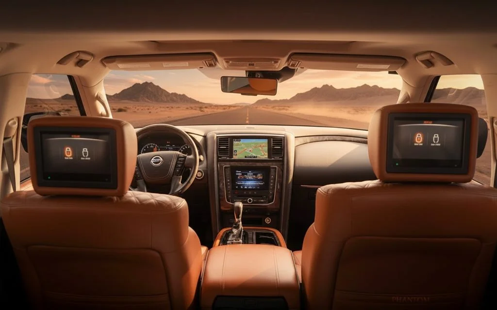 Nissan Patrol 2020 interior view showing trim – rental in Dubai