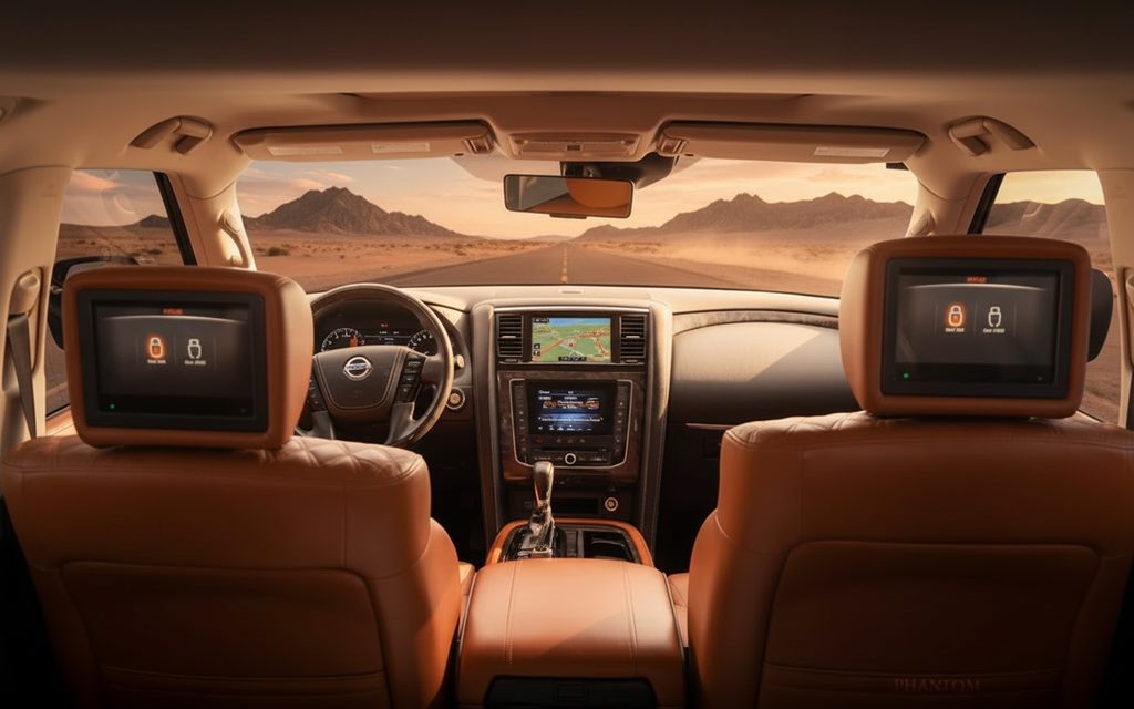 Nissan Patrol 2020 interior view showing trim – rental in Dubai