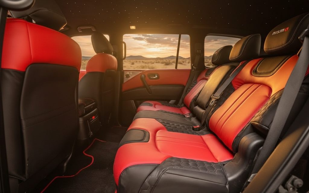 Nissan Patrol 2025 leather seats and cabin – rental in Dubai
