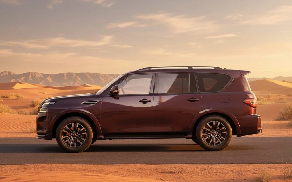 Nissan Patrol 2025 Brown side profile – rental in Dubai