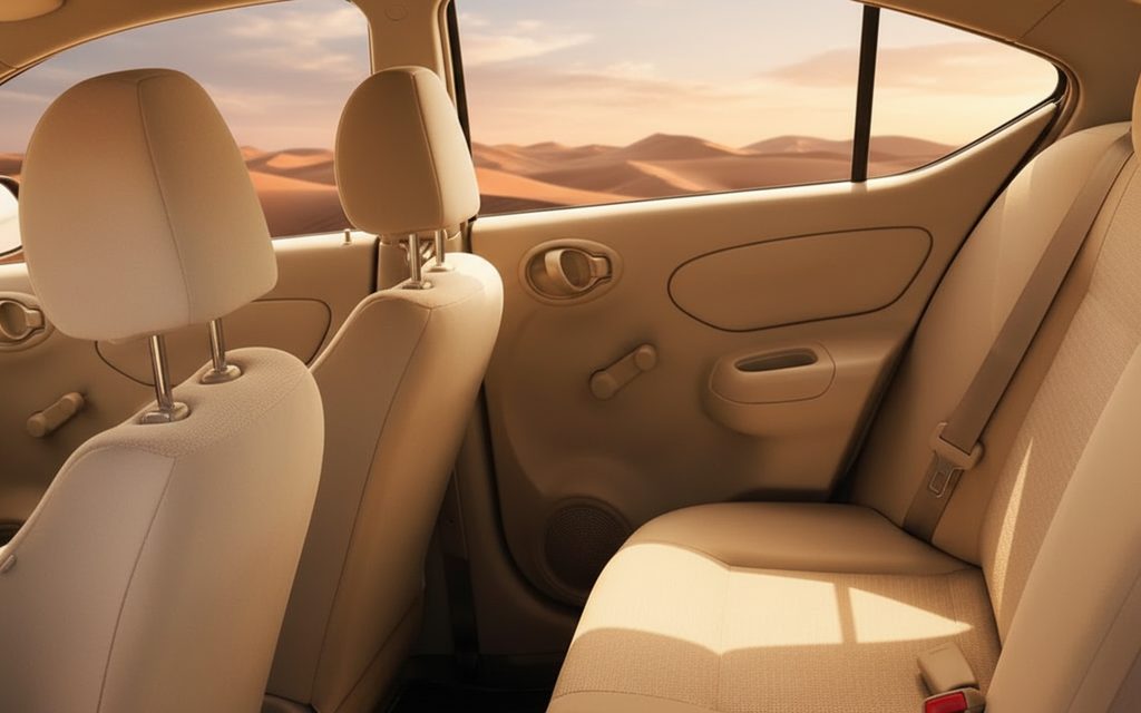 Nissan Sunny 2020 leather seats and cabin – rental in Dubai