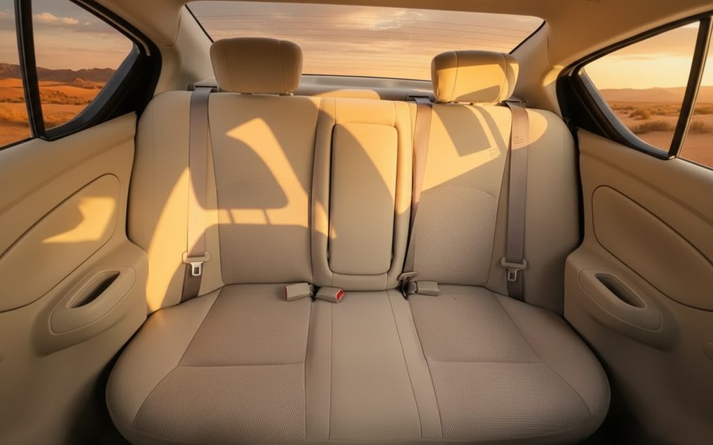 Nissan Sunny 2022 leather seats and cabin – rental in Dubai