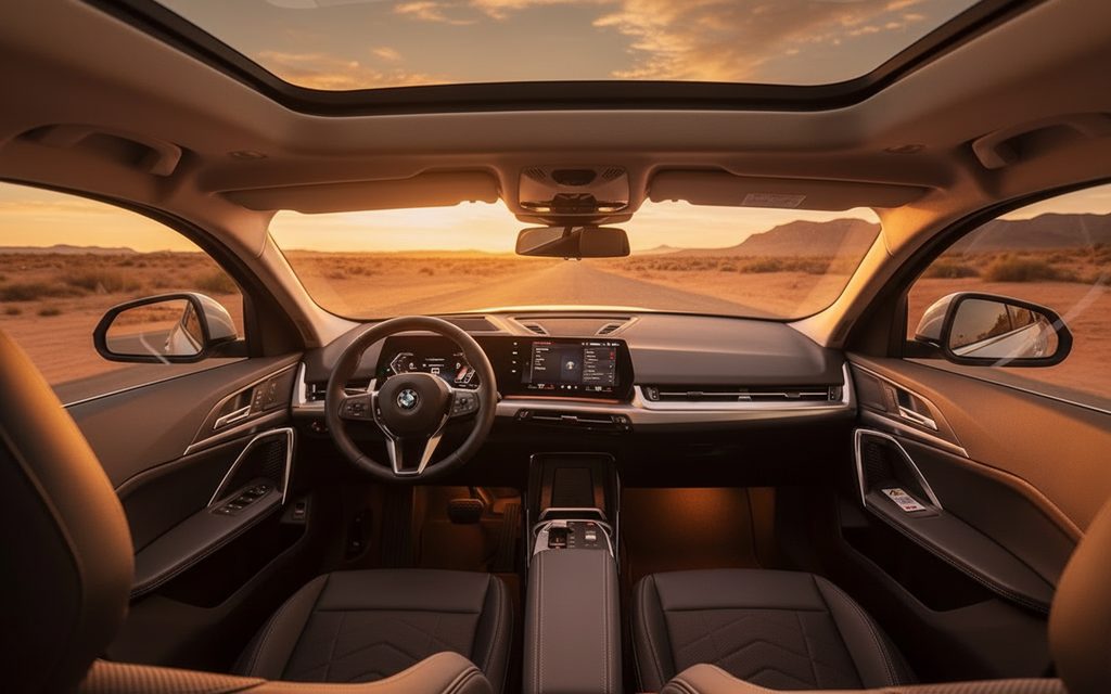 Bmw X2 2024 interior view showing trim – rental in Dubai