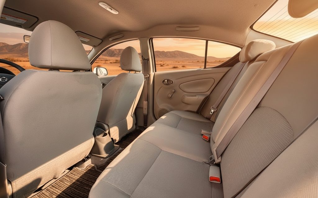 Nissan Sunny 2024 leather seats and cabin – rental in Dubai