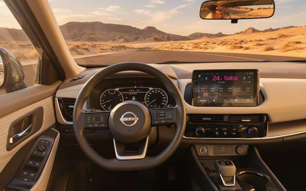 Nissan X Trail 2023 interior view showing trim – rental in Dubai