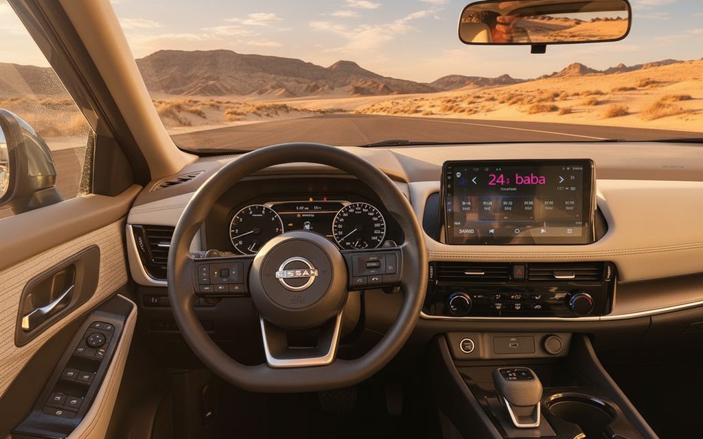 Nissan X Trail 2023 interior view showing trim – rental in Dubai