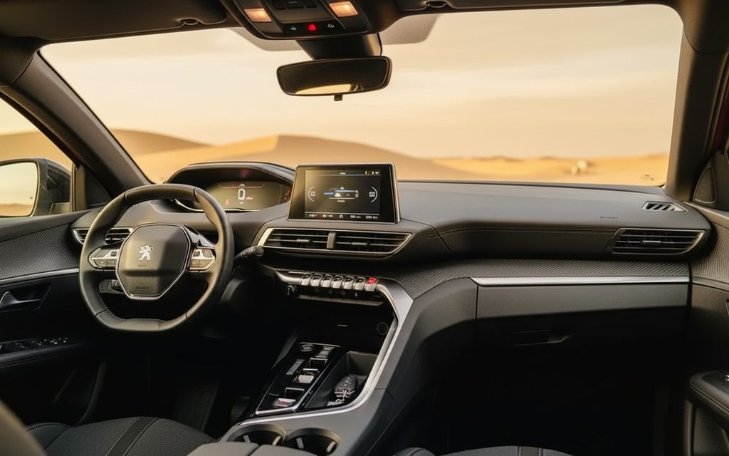 Peugeot 3008 2024 interior view showing trim – rental in Dubai