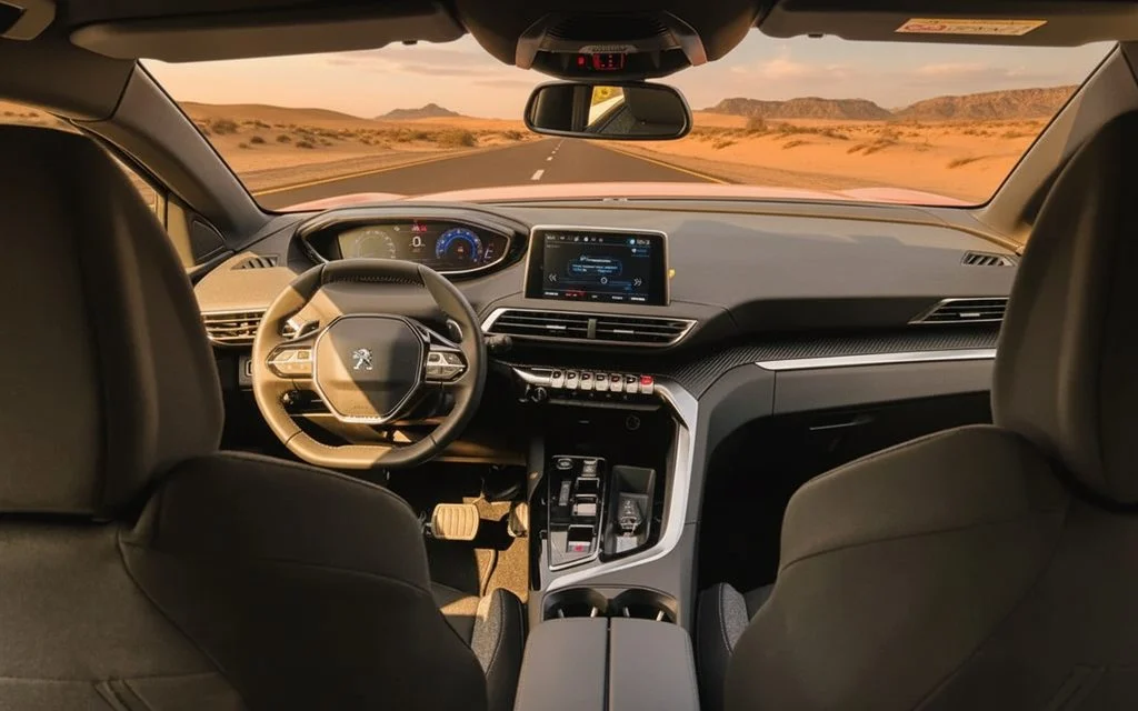 Peugeot 3008 2024 interior view showing trim – rental in Dubai