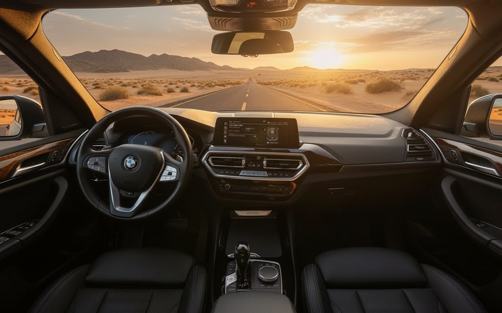 Bmw X3 2023 interior view showing trim – rental in Dubai