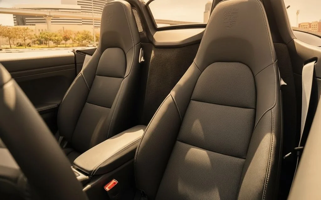 Porsche Boxster 2024 leather seats and cabin – rental in Dubai