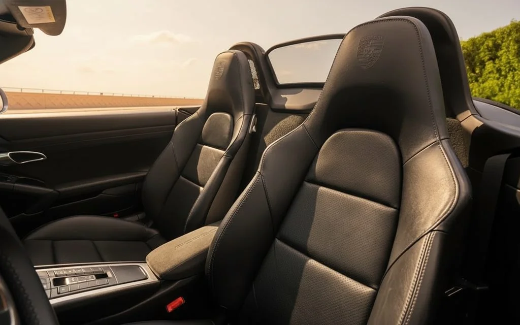 Porsche Boxster 2022 leather seats and cabin