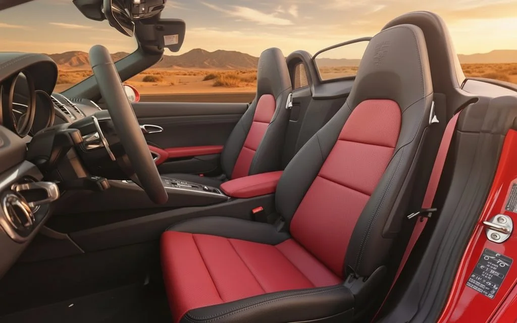 Porsche Boxster 2025 leather seats and cabin