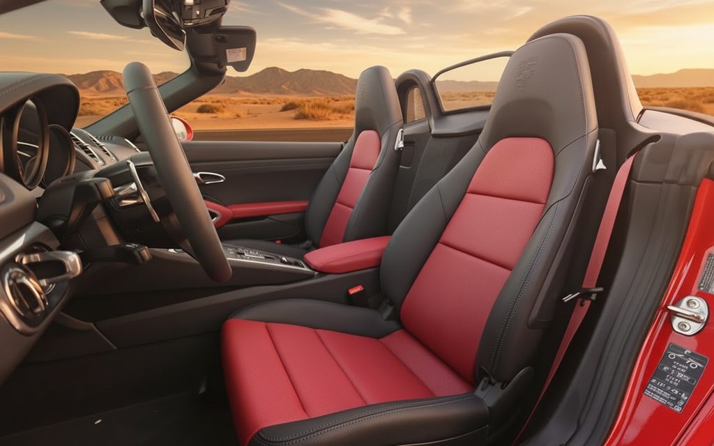 Porsche Boxster 2025 leather seats and cabin