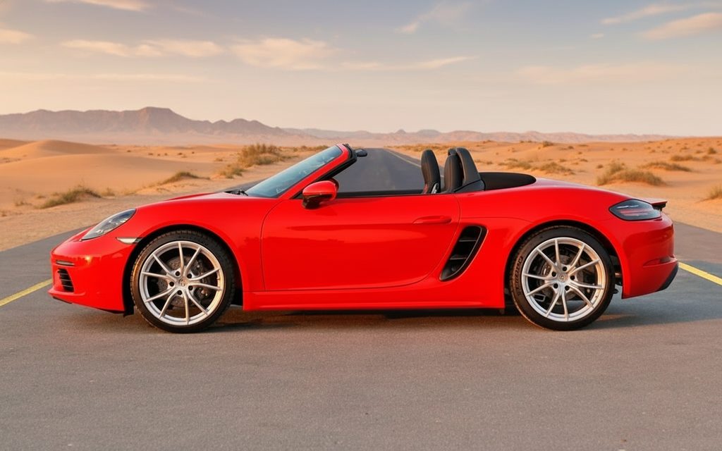 Porsche Boxster 2025 Red side profile