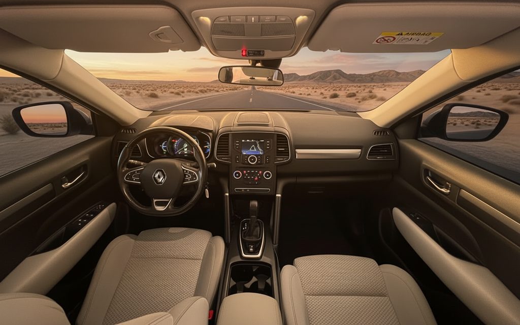 Renault Koleos 2022 interior view showing trim – rental in Dubai