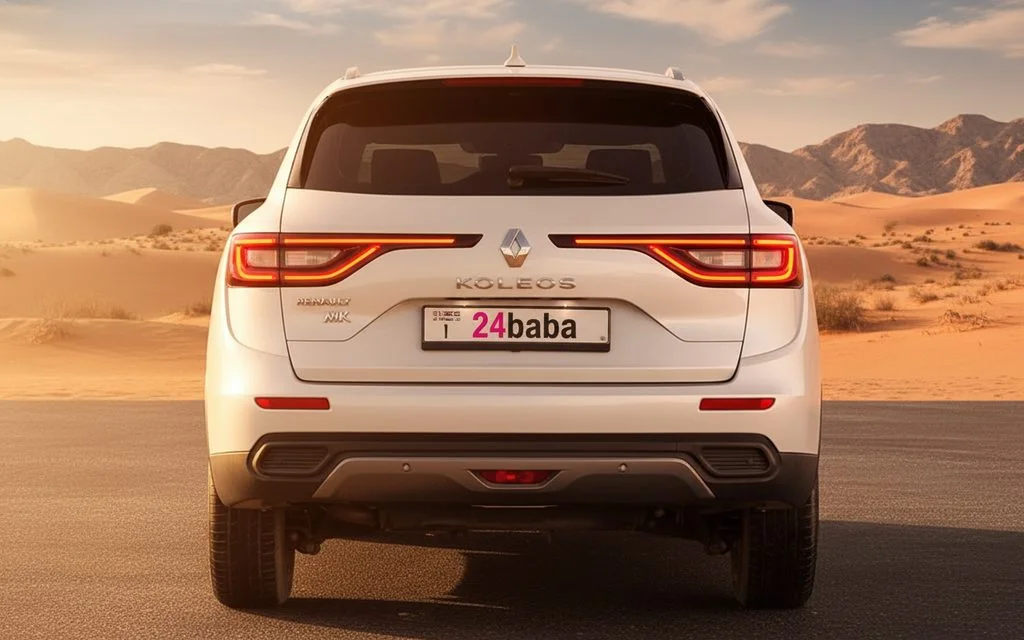 Renault Koleos 2022 White rear view showing taillights – rental in Dubai