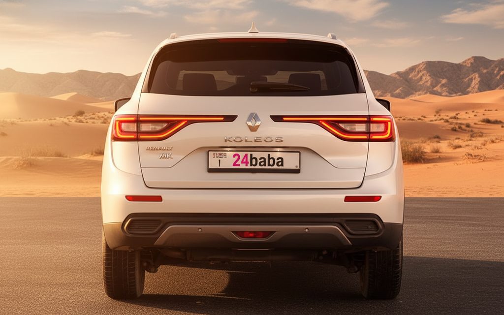 Renault Koleos 2022 White rear view showing taillights – rental in Dubai