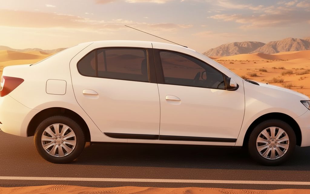 Renault Symbol 2022 White side profile – rental in Dubai