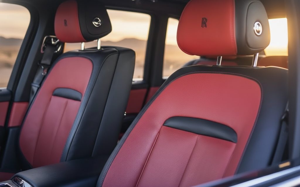 RollsRoyce Cullinan 2021 leather seats and cabin – rental in Dubai