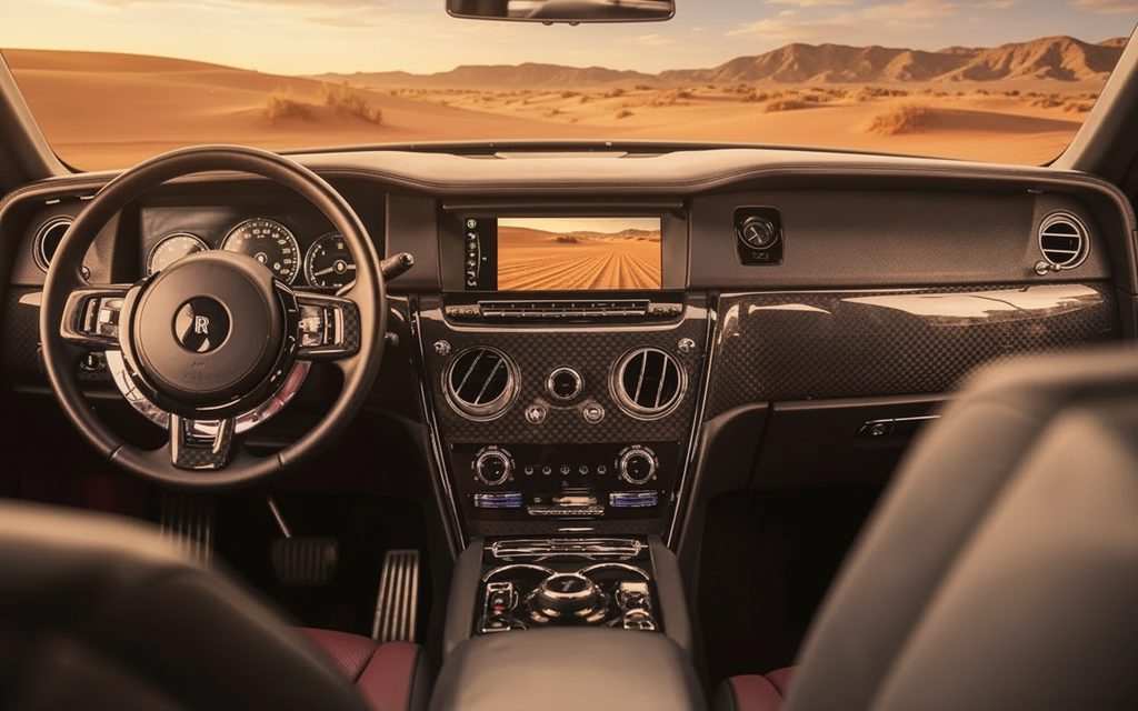 RollsRoyce Cullinan 2021 interior view showing trim – rental in Dubai