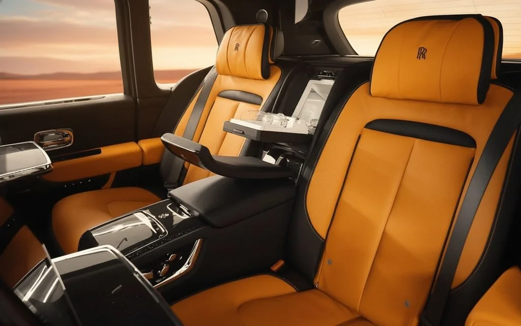 RollsRoyce Cullinan 2024 Black front view with headlights – rental in Dubai