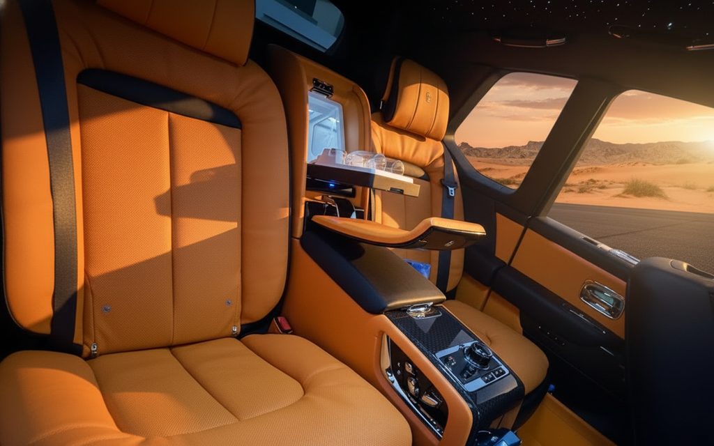 RollsRoyce Cullinan 2024 leather seats and cabin – rental in Dubai