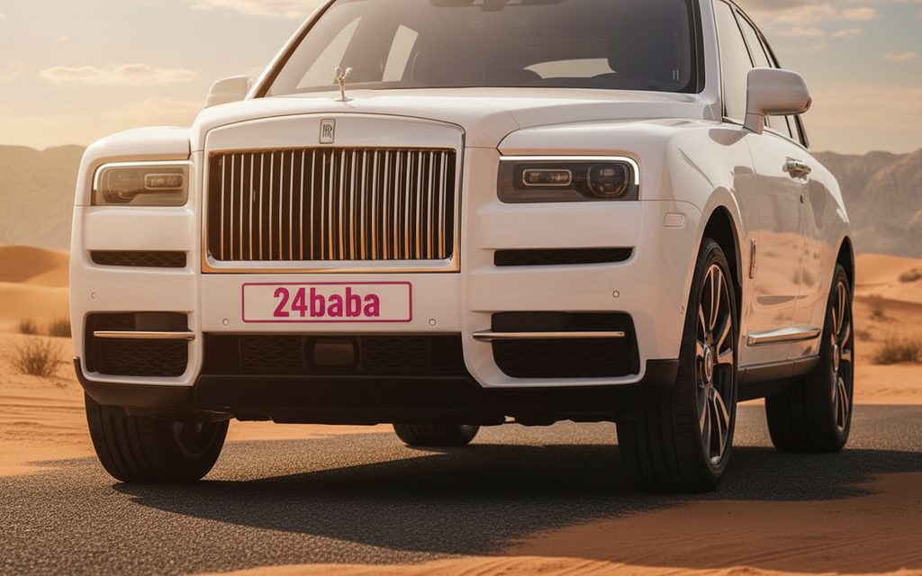 RollsRoyce Cullinan 2022 White front view with headlights – rental in Dubai