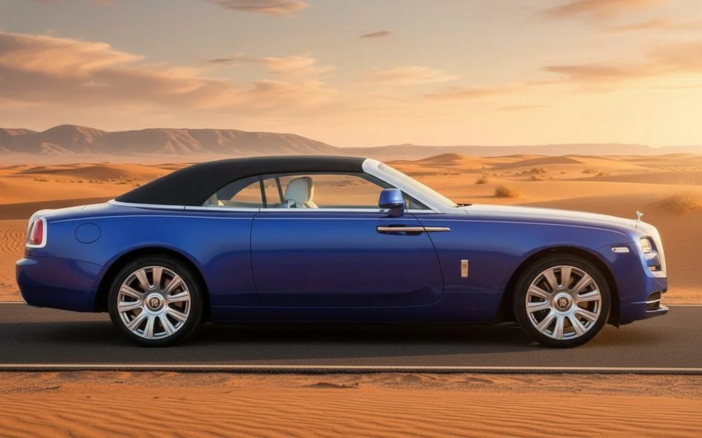RollsRoyce Dawn 2025 Blue side profile – rental in Dubai