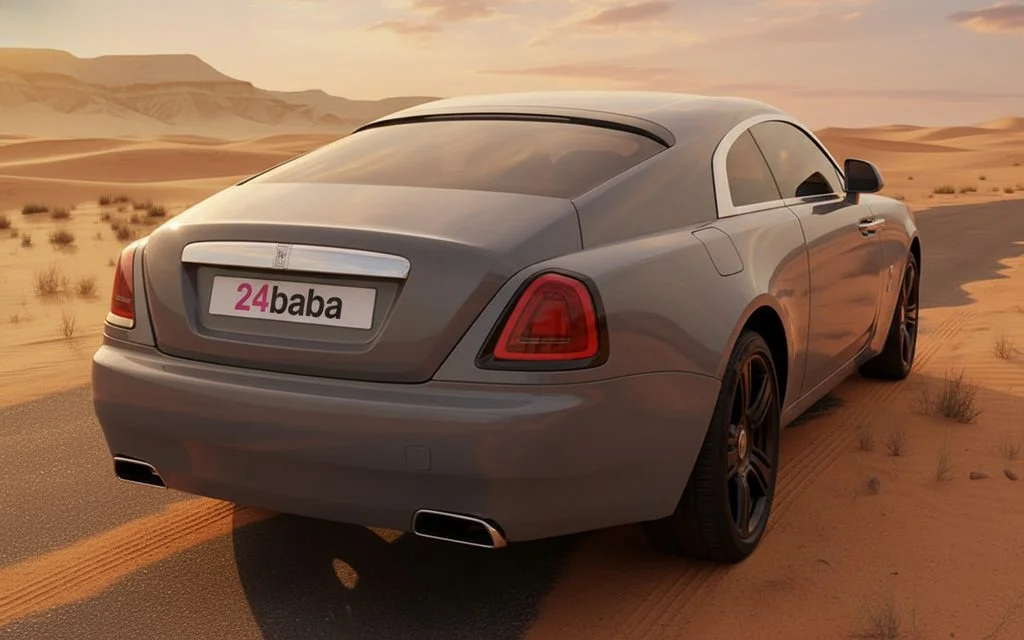 RollsRoyce Wraith 2025 Grey rear view showing taillights – rental in Dubai