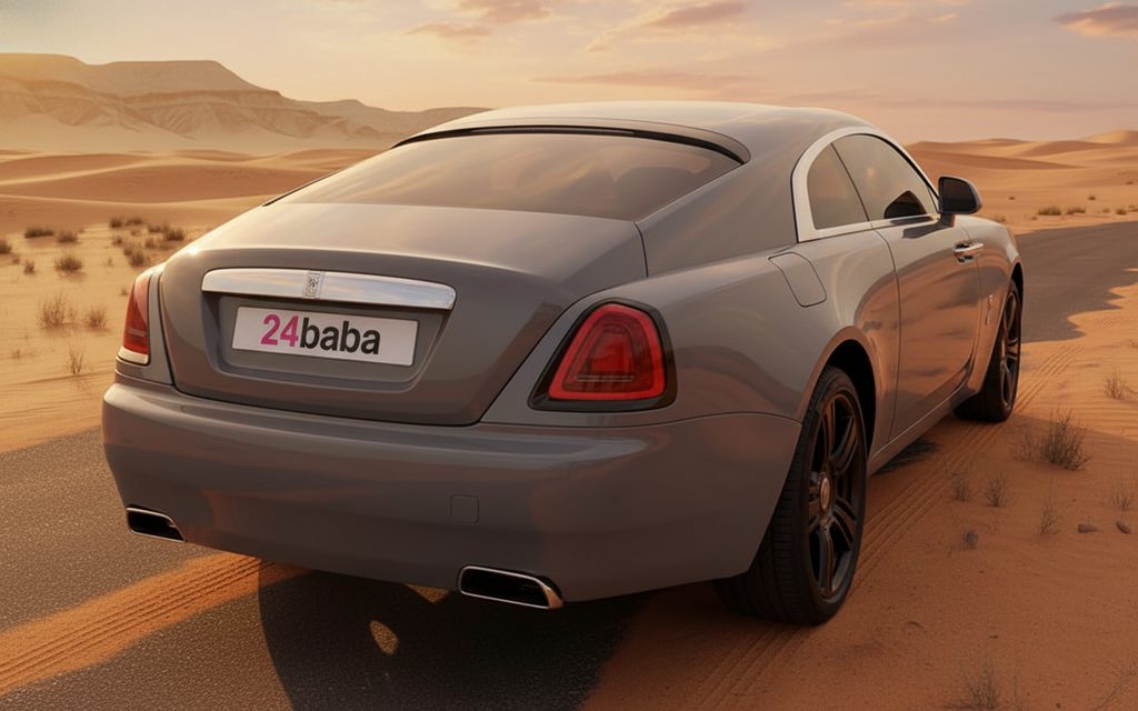 RollsRoyce Wraith 2025 Grey rear view showing taillights – rental in Dubai