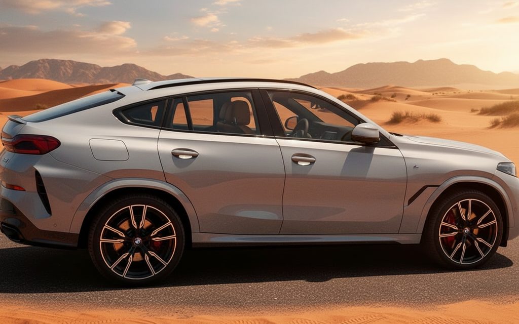 Bmw X6 2024 Grey side profile – rental in Dubai
