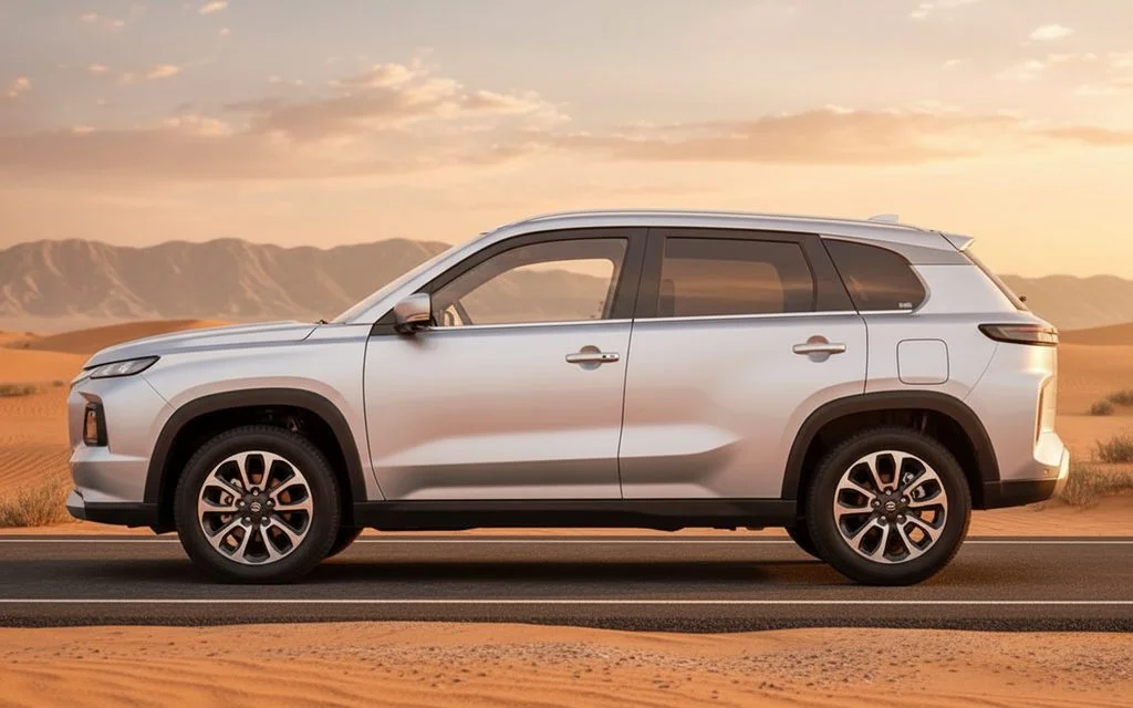 Suzuki Vitara 2023 Grey side profile – rental in Dubai