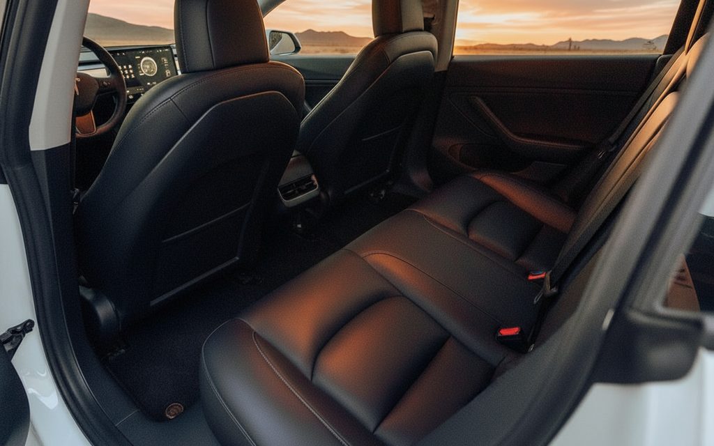 Tesla Model3 2021 leather seats and cabin – rental in Dubai