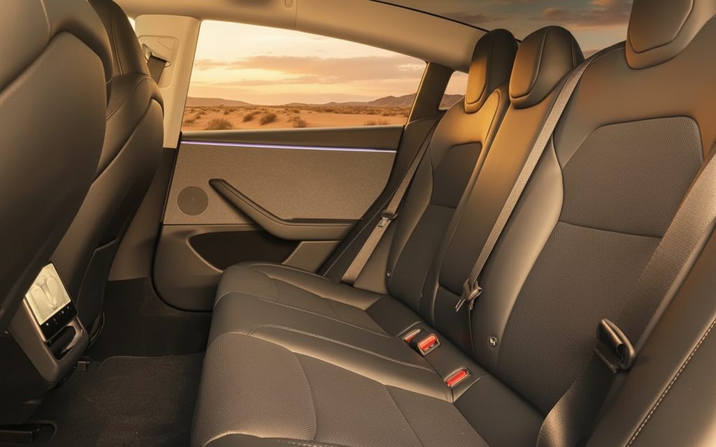 Tesla Model3 2024 leather seats and cabin – rental in Dubai