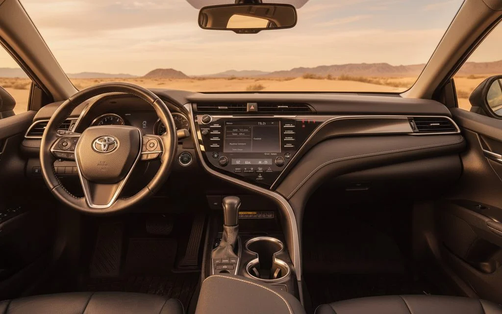 Toyota Camry 2020 interior view showing trim – rental in Dubai