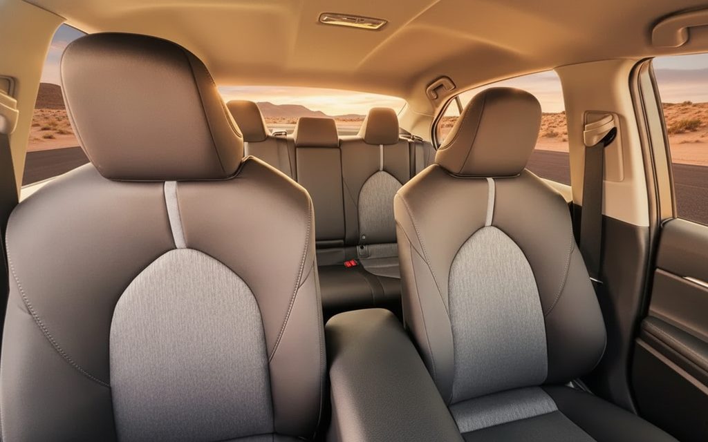 Toyota Camry 2024 leather seats and cabin – rental in Dubai