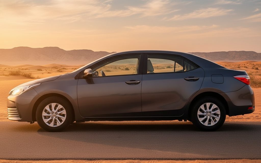 Toyota Corolla 2025 Grey side profile – rental in Dubai