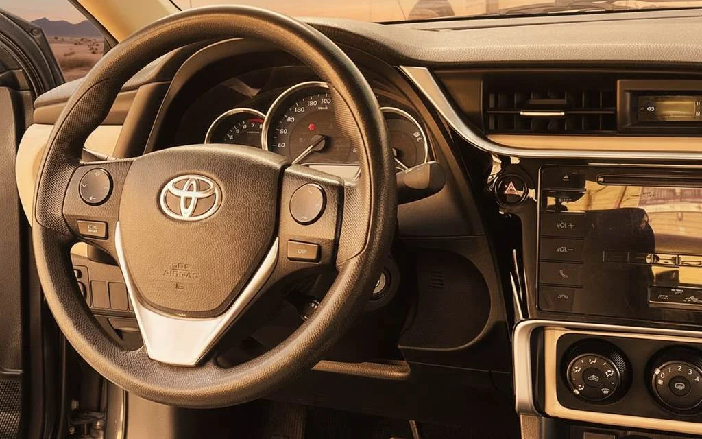 Toyota Corolla 2025 interior view showing trim – rental in Dubai
