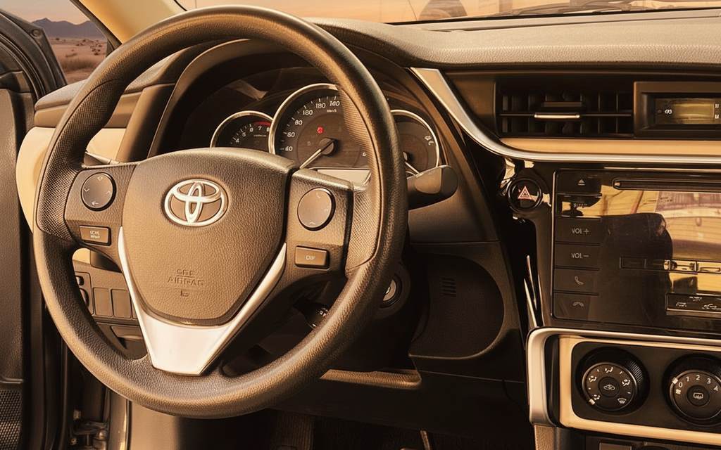 Toyota Corolla 2025 interior view showing trim – rental in Dubai