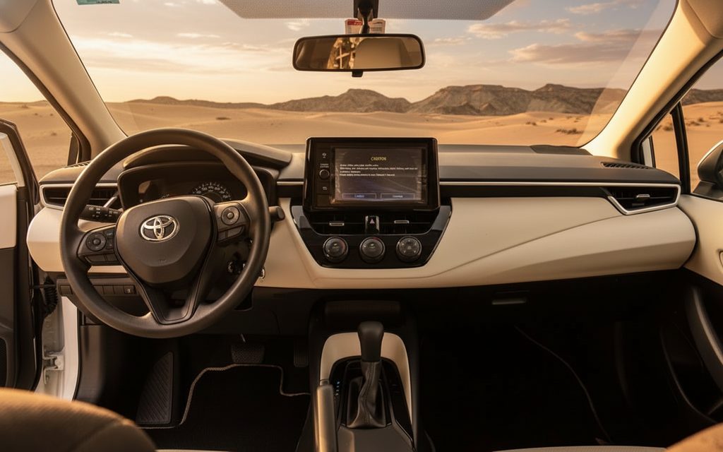 Toyota Corolla 2022 interior view showing trim – rental in Dubai