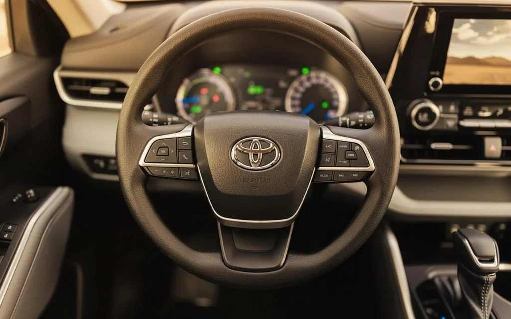 Toyota Highlander 2023 interior view showing trim – rental in Dubai