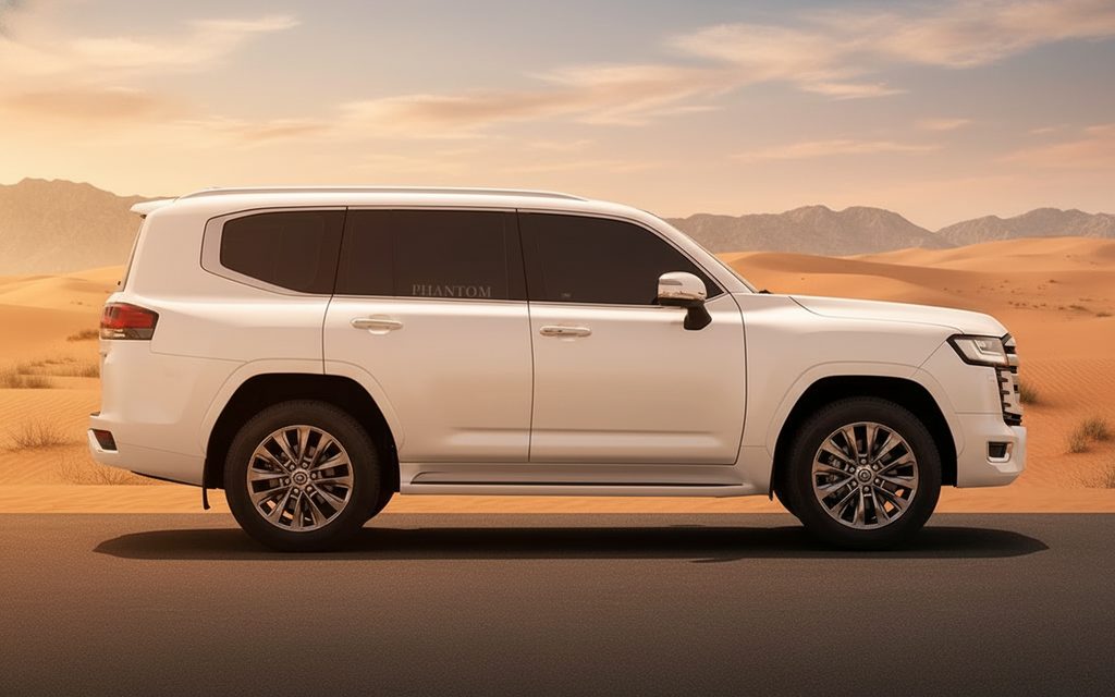 Toyota LandCruiser 2022 White side profile – rental in Dubai