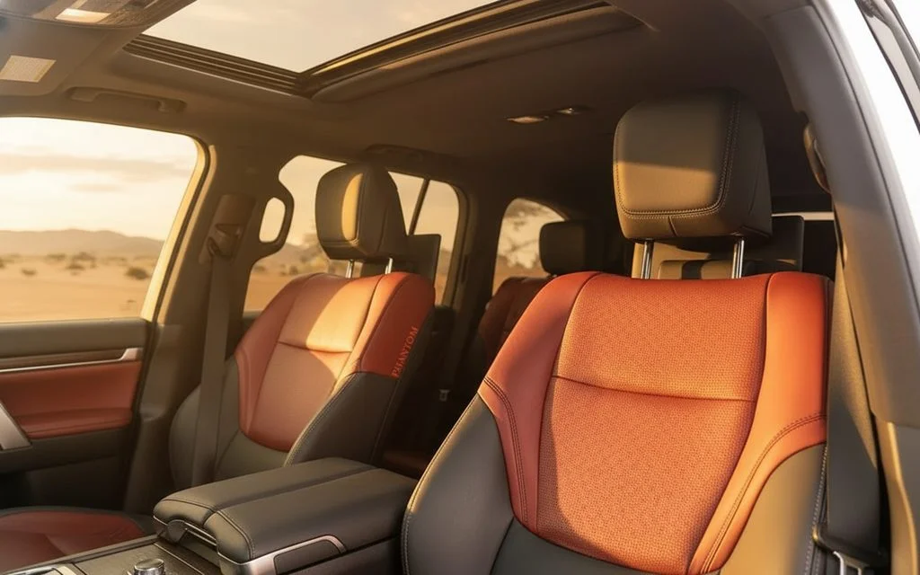 Toyota LandCruiser 2022 leather seats and cabin – rental in Dubai